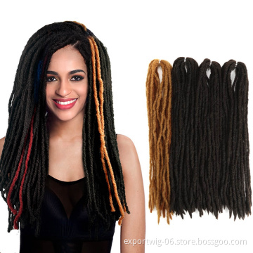 Afro Dreadlocks Braid Hair Extension Sister Locs Hair Brown Ombre Crochet Braids 20 inch Reggae Synthetic Hair For Women